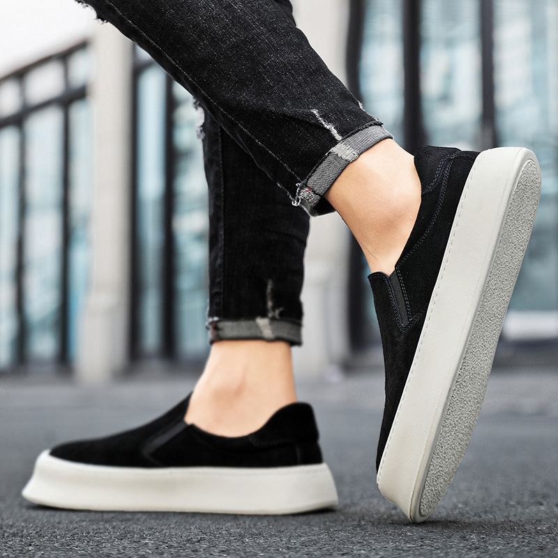 Herren Plateau-Slip-On-Freizeitschuhe aus Wildleder-Optik detail 3