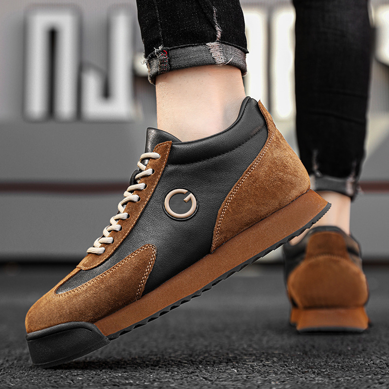 Herren Plateau-Sneaker aus Leder im Colorblock-Design detail 20