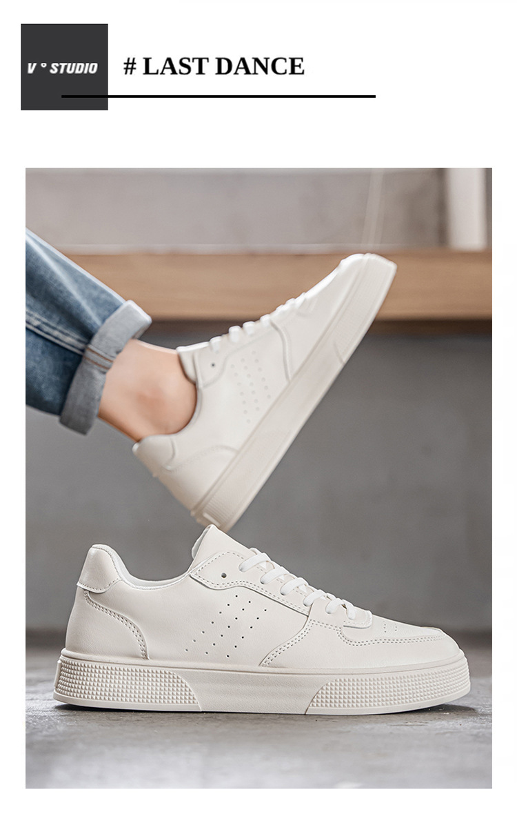 Men's Breathable PU Leather Lace-Up Casual Shoes detail 6
