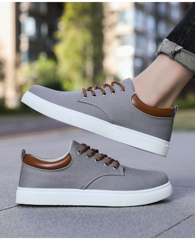 Atmungsaktive Schnür-Freizeitschuhe aus Canvas für Herren detail 4