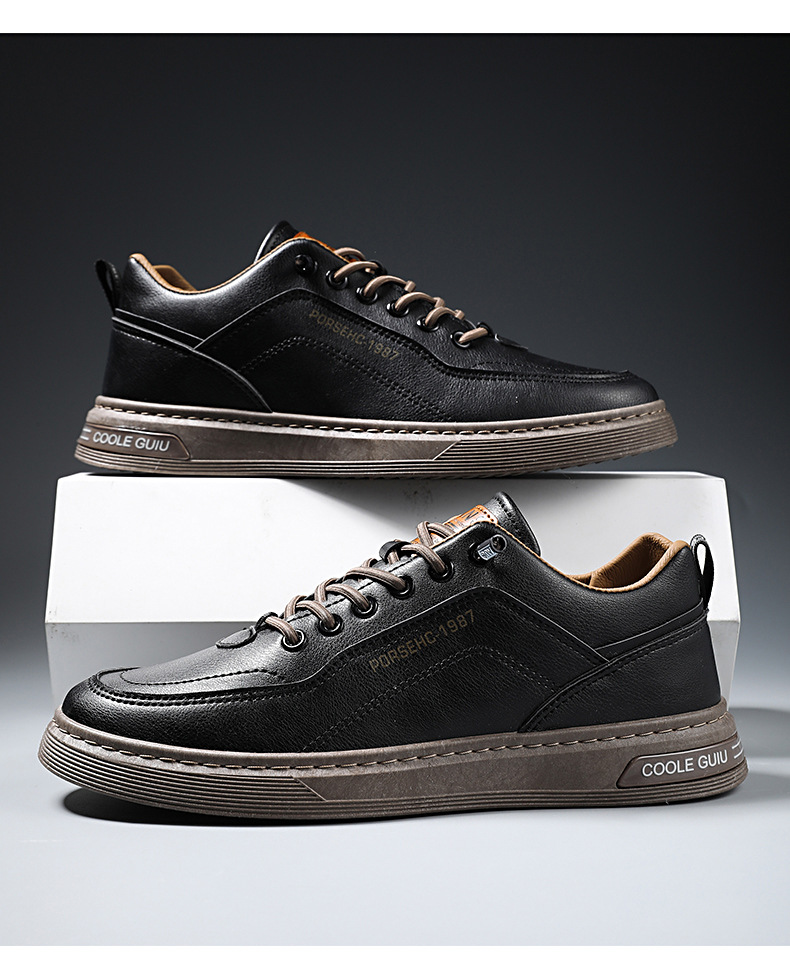 Lage leren veterschoenen voor heren - Casual schoenen detail 10