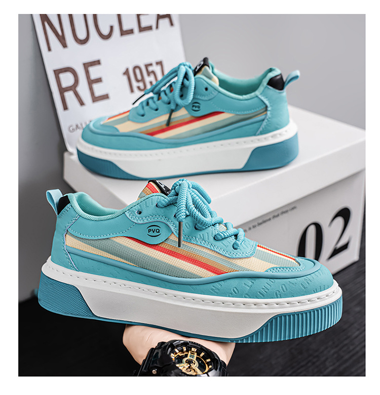 Herren Plateau-Sneaker zum Schnüren mit Streifen detail 14