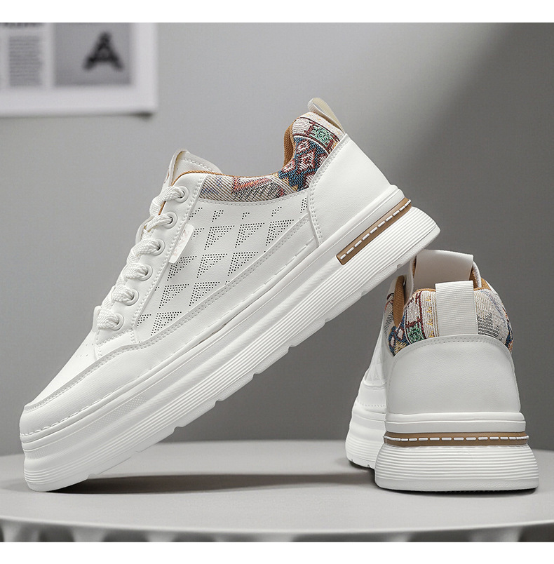 Leichte Plateau-Freizeitschuhe für Herren mit Schnürung detail 6