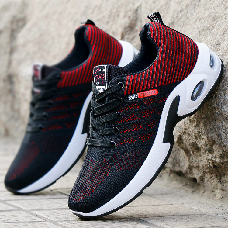 Men's Breathable Cushioned Lace-Up Running Shoes 3