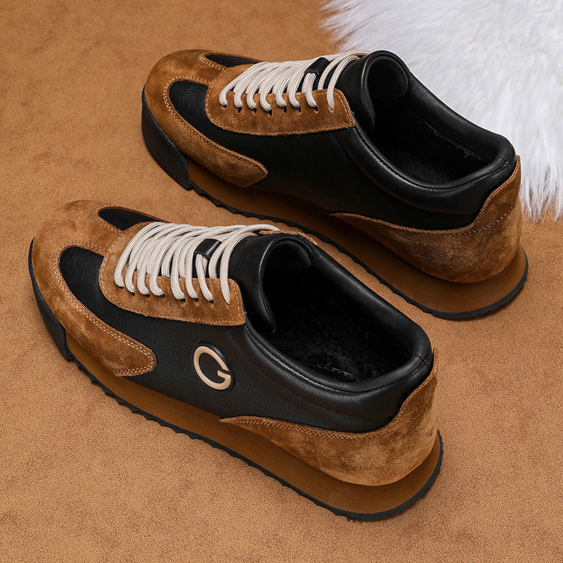 Herren Plateau-Sneaker aus Leder im Colorblock-Design detail 13
