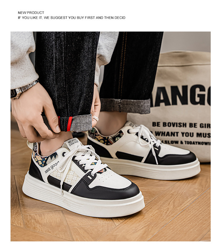 Baskets casual à plateforme et lacets pour hommes style color-block detail 13