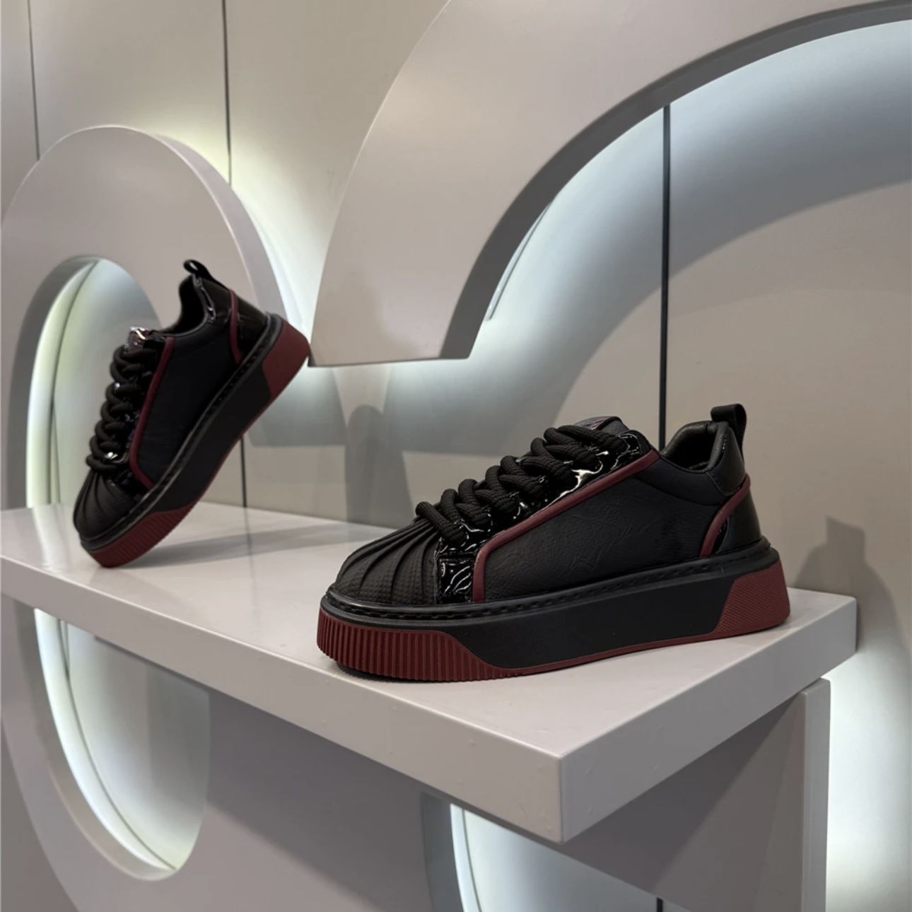Damen Plateau-Freizeitschuhe zum Schnüren mit Colorblocking 3