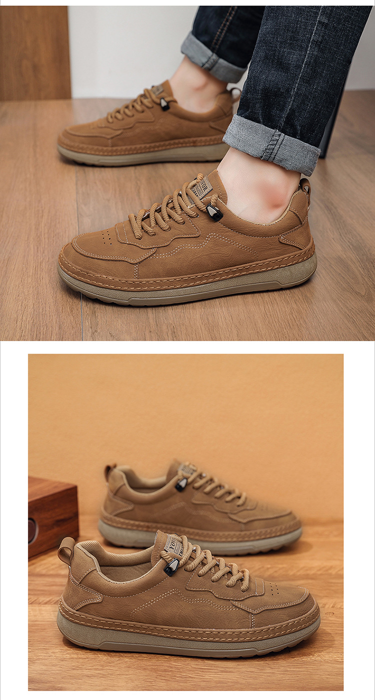 Herren Freizeitschuhe aus PU-Leder mit Schnürung & rutschfester Sohle detail 10