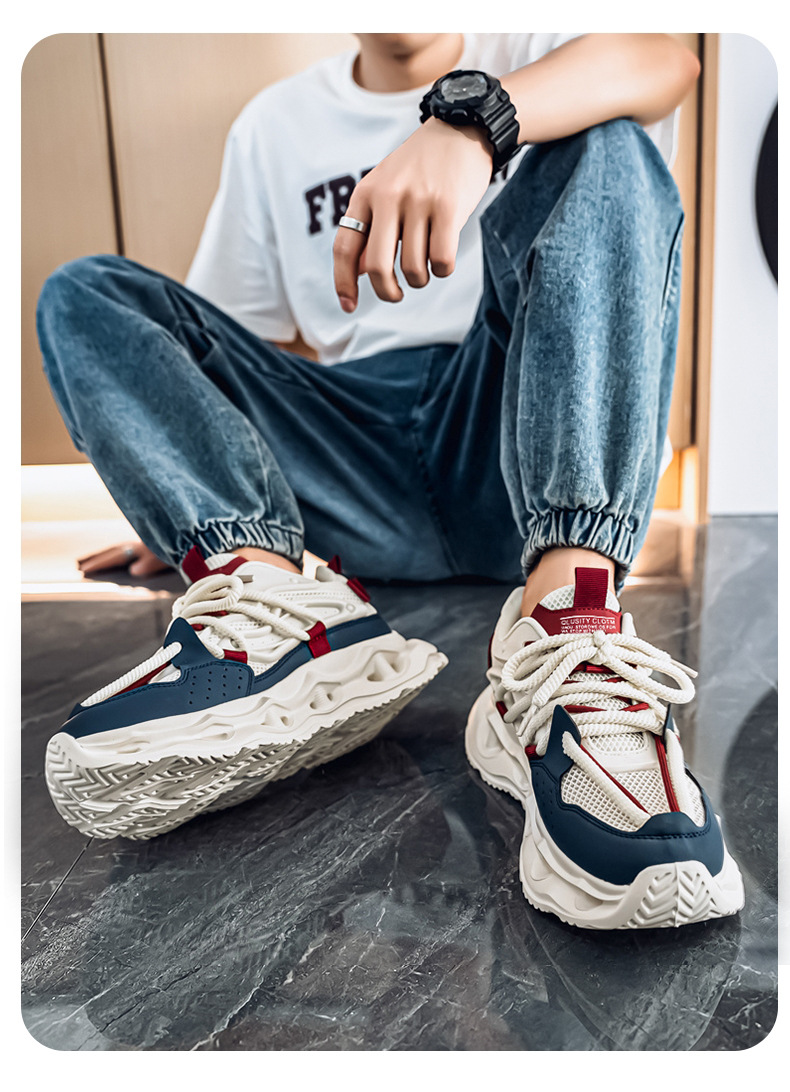 Sneakers stringate da uomo con plateau chunky e traspiranti detail 9