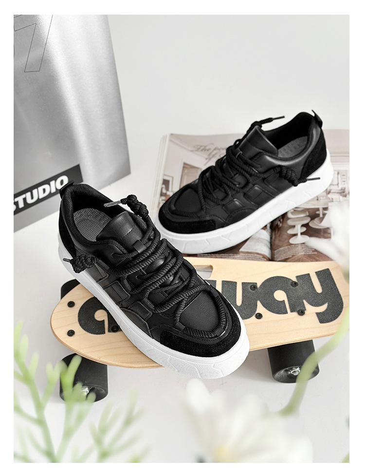 Men's Platform Lace-Up Colorblock Casual Shoes detail 1