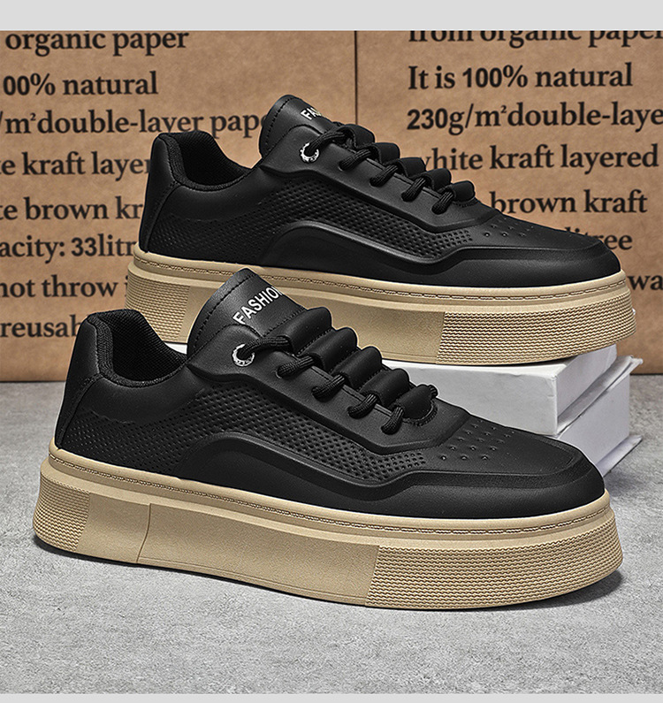 Klobige Schnür-Sneaker für Herren mit Plateausohle, Freizeitschuhe detail 11