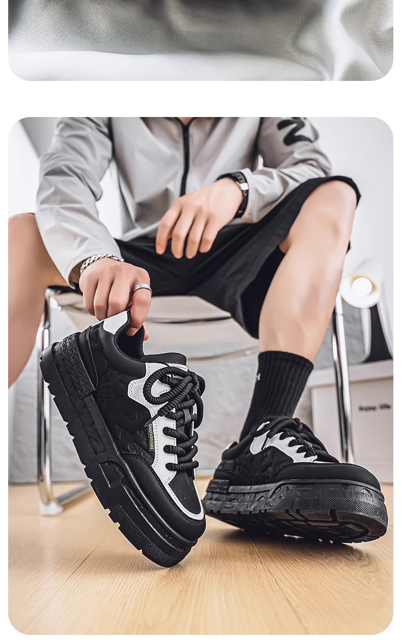 Chaussures casual à plateforme chunky à lacets pour hommes detail 17
