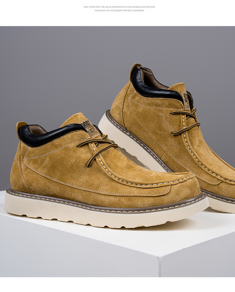 Men's Suede Lace-Up Moc Toe Casual Shoes detail 8