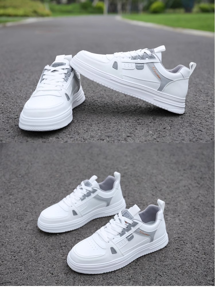 Sneakers casual da uomo stringate in pelle PU stile color-block detail 5
