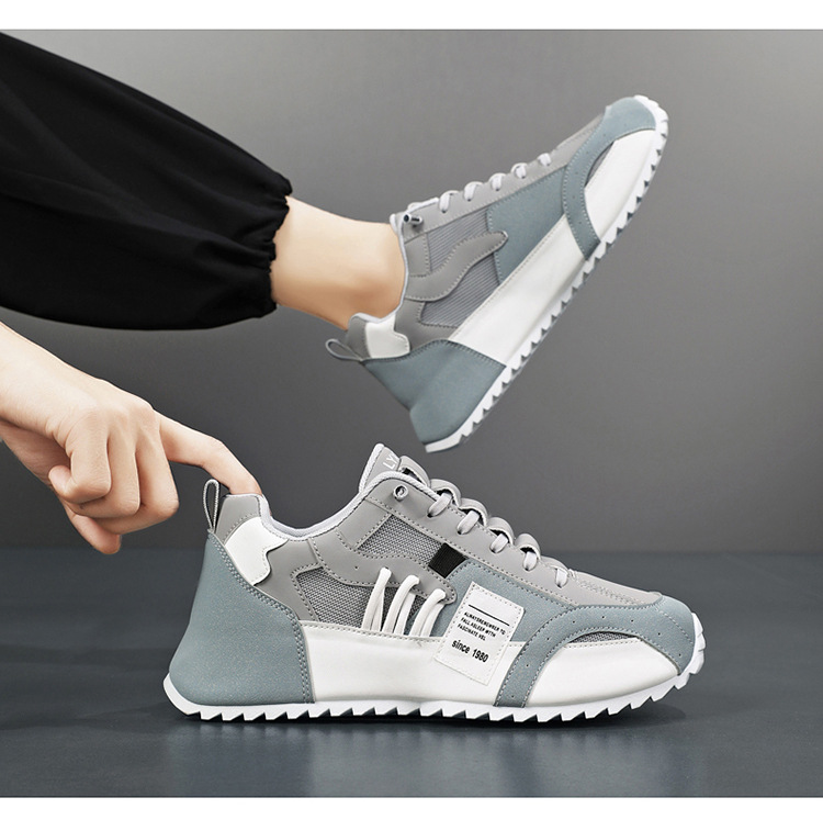 Zapatillas de deporte casual con plataforma y bloques de color para hombre detail 7