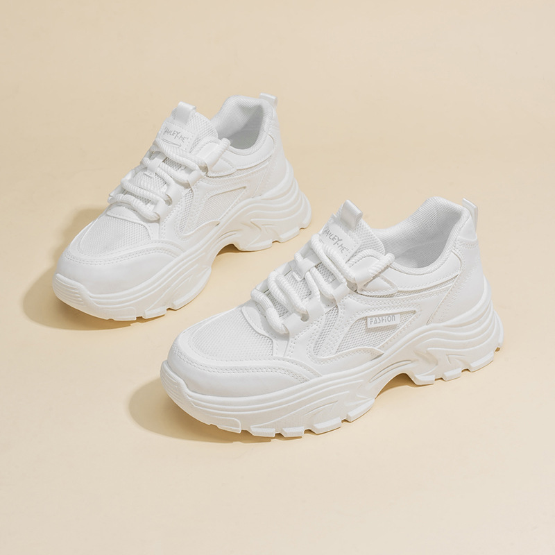 Atmungsaktive Plateau-Sneaker für Damen mit dicker Sohle 4