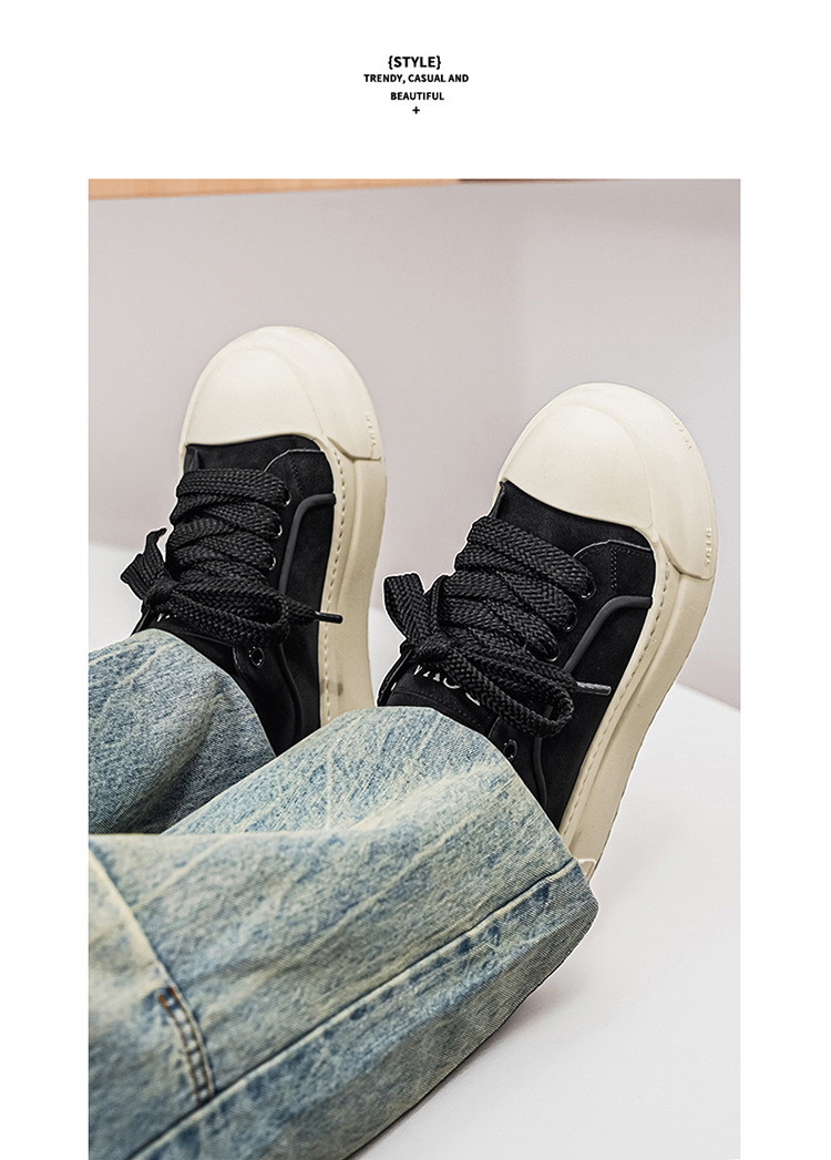 Men's Platform Lace-Up Chunky Casual Shoes detail 9