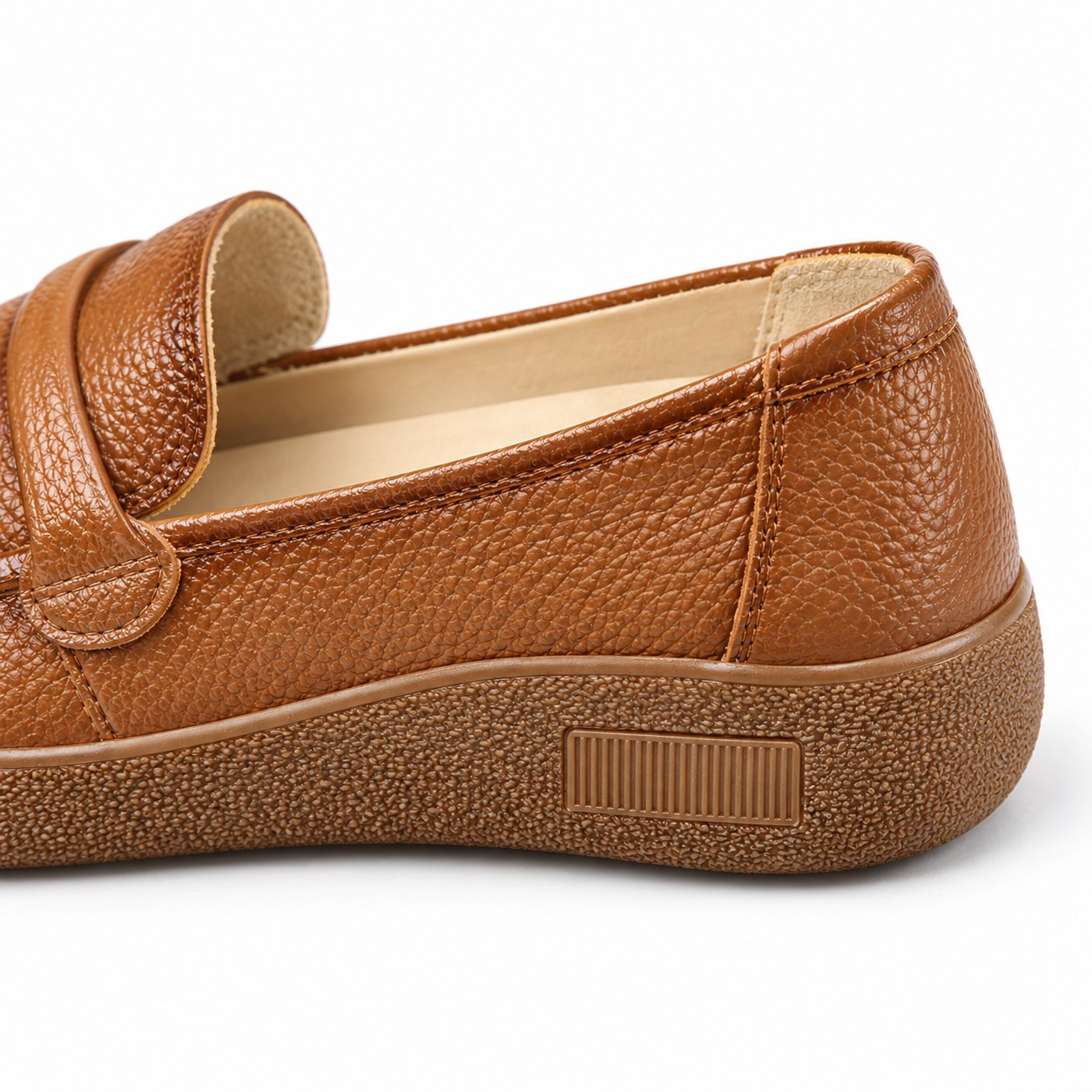 Women's Full-Grain Leather Chunky-Sole Loafer Flats 9