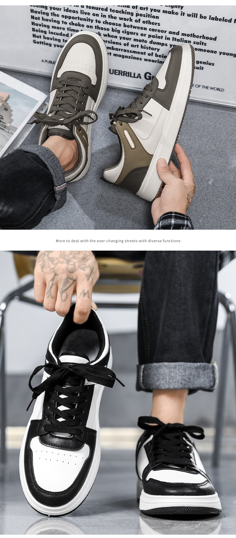 Chaussures casual pour homme à lacets et semelle antidérapante detail 4