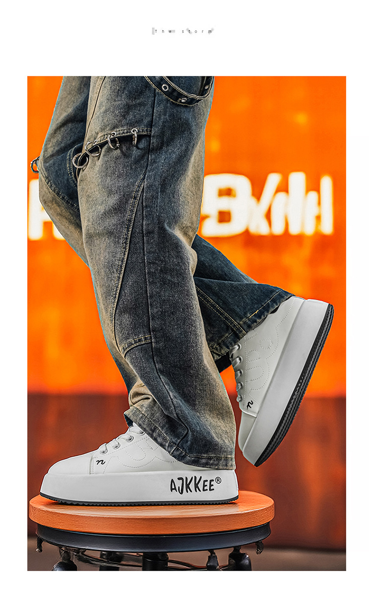 Unisex Plateau Freizeitschuhe zum Schnüren mit Erhöhung detail 2