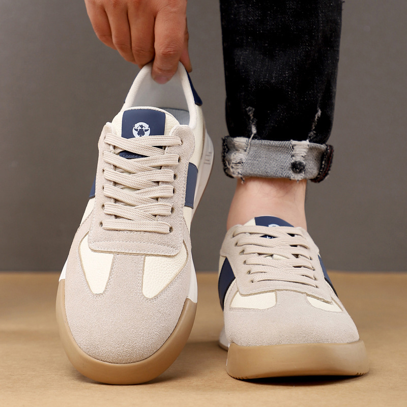 Men's Colorblock Leather Lace-Up Casual Shoes 4