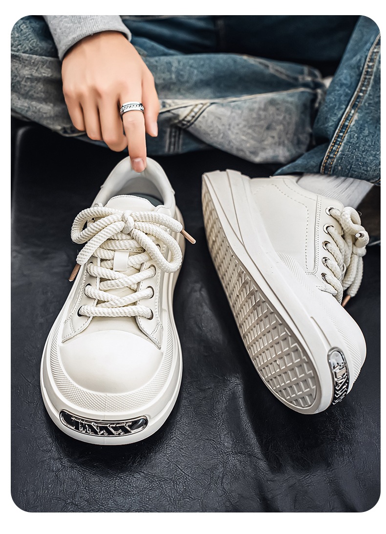Gedämpfte Plateau-Freizeitschuhe für Herren mit Schnürung detail 15