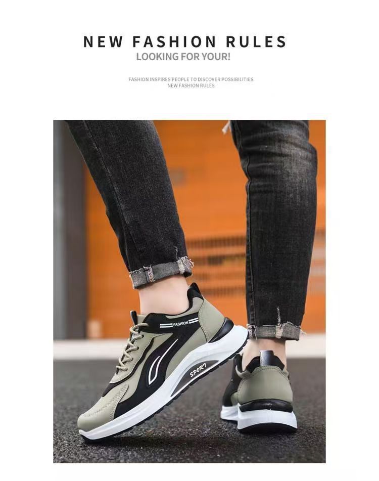 Men's Colorblock Cushioned Lace-Up Casual Sneakers detail 3