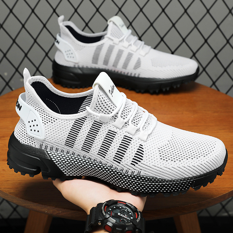 Scarpe da corsa da uomo in mesh traspirante e leggere con lacci
