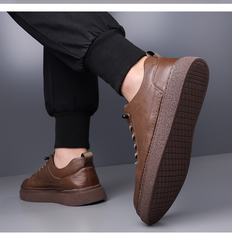 Klassische Leder-Freizeitschuhe für Herren mit Schnürung detail 19