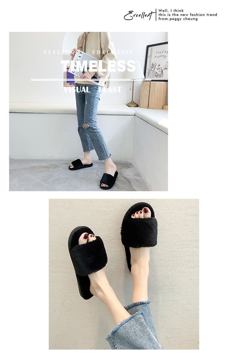 Chaussons douillets en peluche à bout ouvert pour femme detail 1