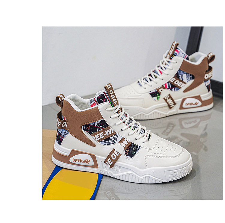 Sneakers alte da uomo stringate Scarpe casual da strada antiscivolo detail 14
