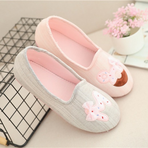 Pantuflas de casa para mujer en suave algodón transpirable slip-on 4