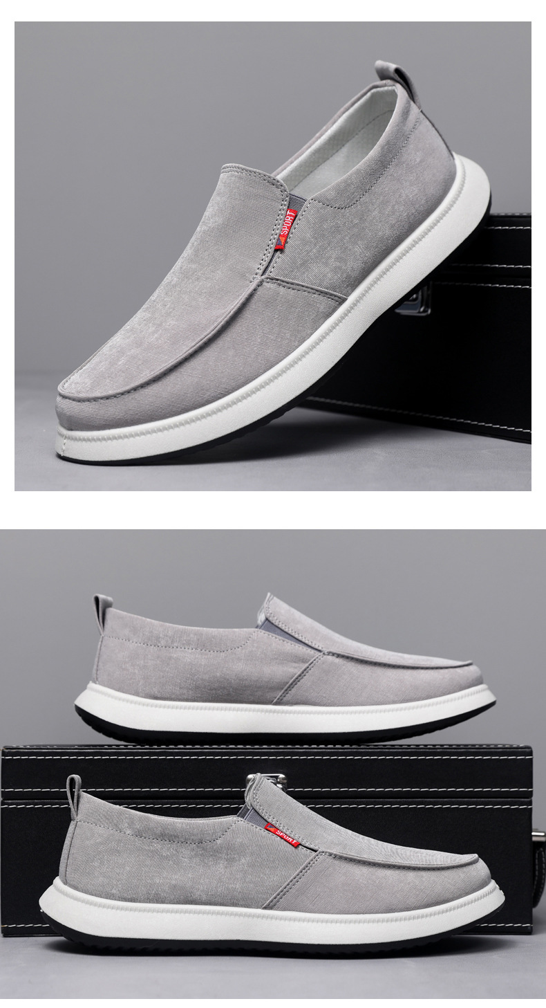 Men's Breathable Canvas Slip-On Casual Shoes detail 6