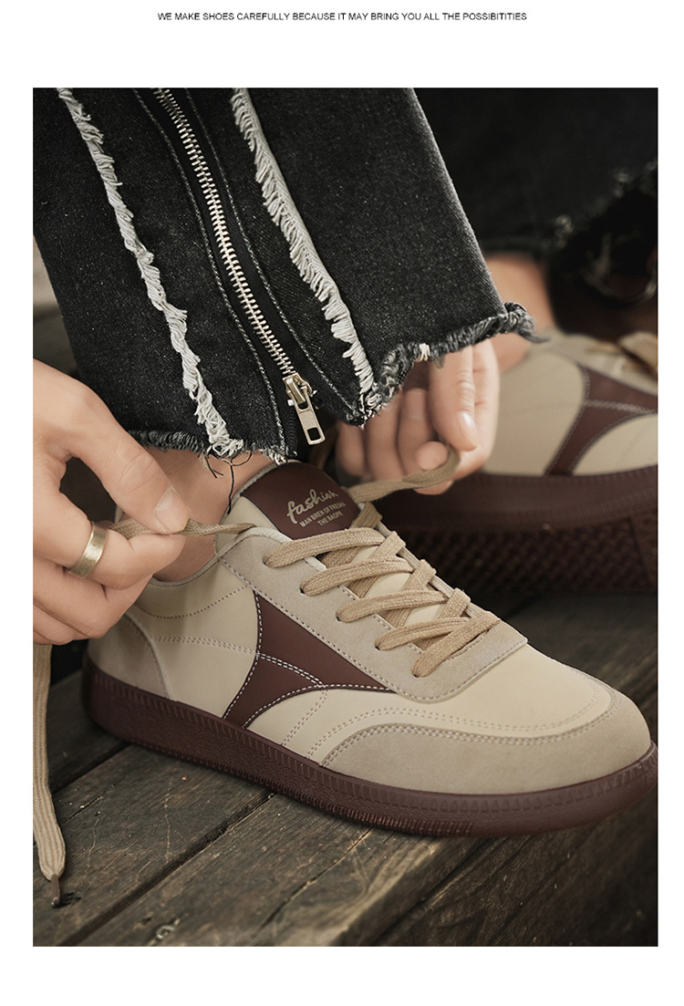 Sneakers casual da uomo stringate stile retrò con design colorblock detail 14