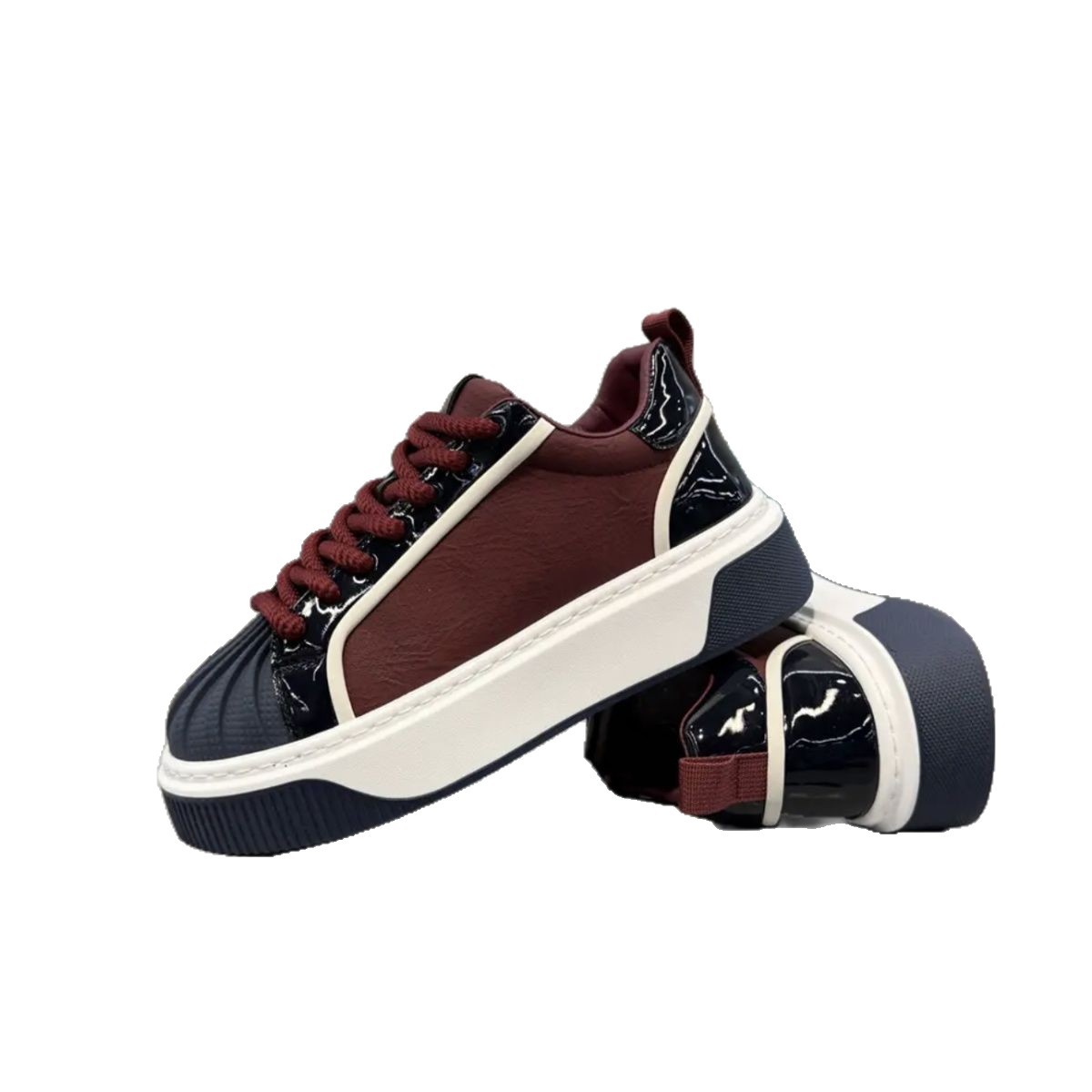 Damen Plateau-Freizeitschuhe zum Schnüren mit Colorblocking 6