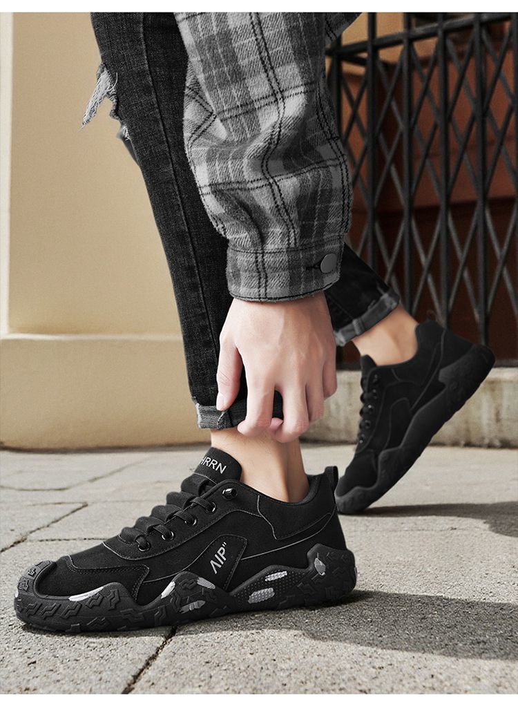 Rutschfeste Herren-Freizeitschuhe mit Schnürung für draußen detail 3