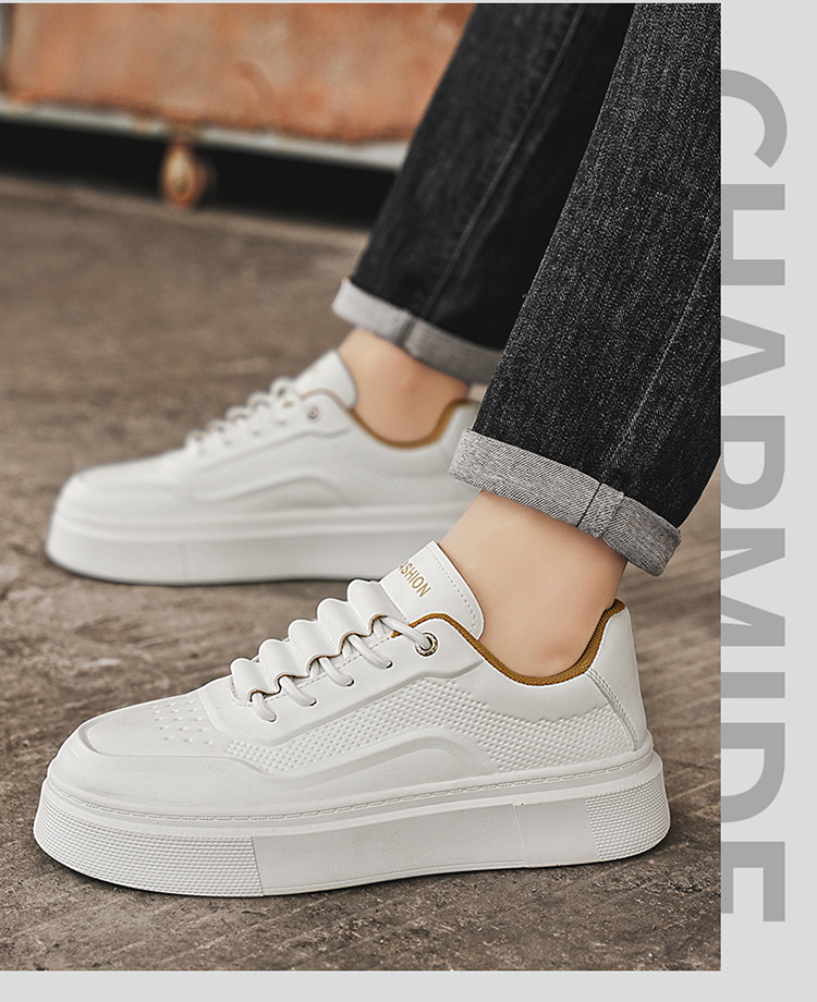 Klobige Schnür-Sneaker für Herren mit Plateausohle, Freizeitschuhe detail 5