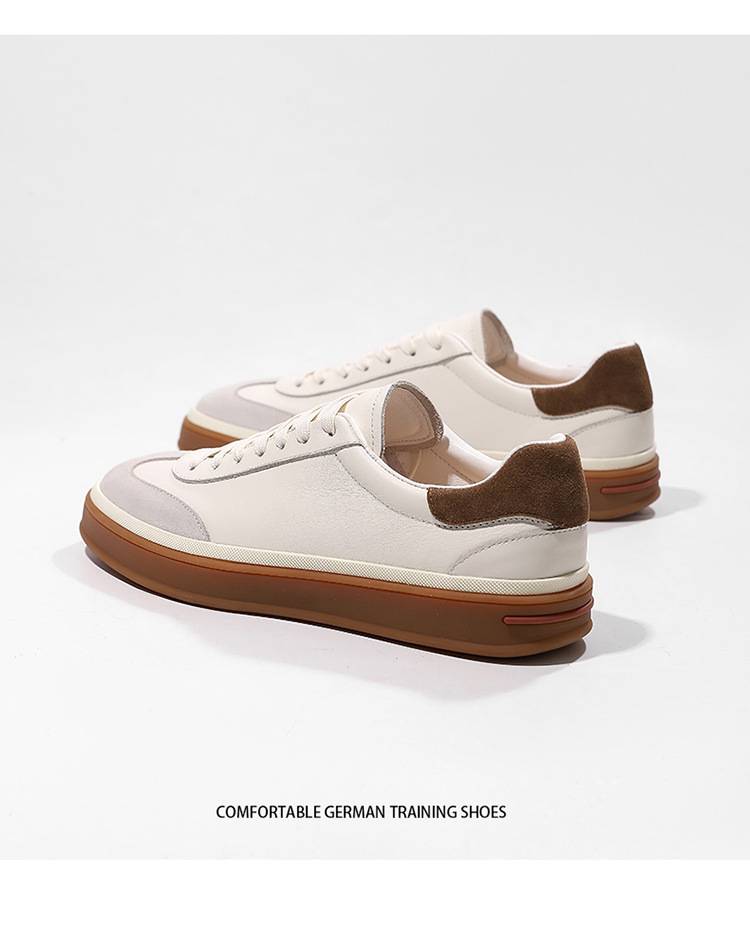 Men's Vintage Leather Lace-Up Casual Shoes detail 8