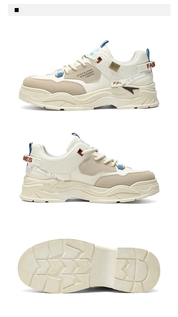 Scarpe casual da uomo stringate con plateau spesso e motivo colorblock detail 10