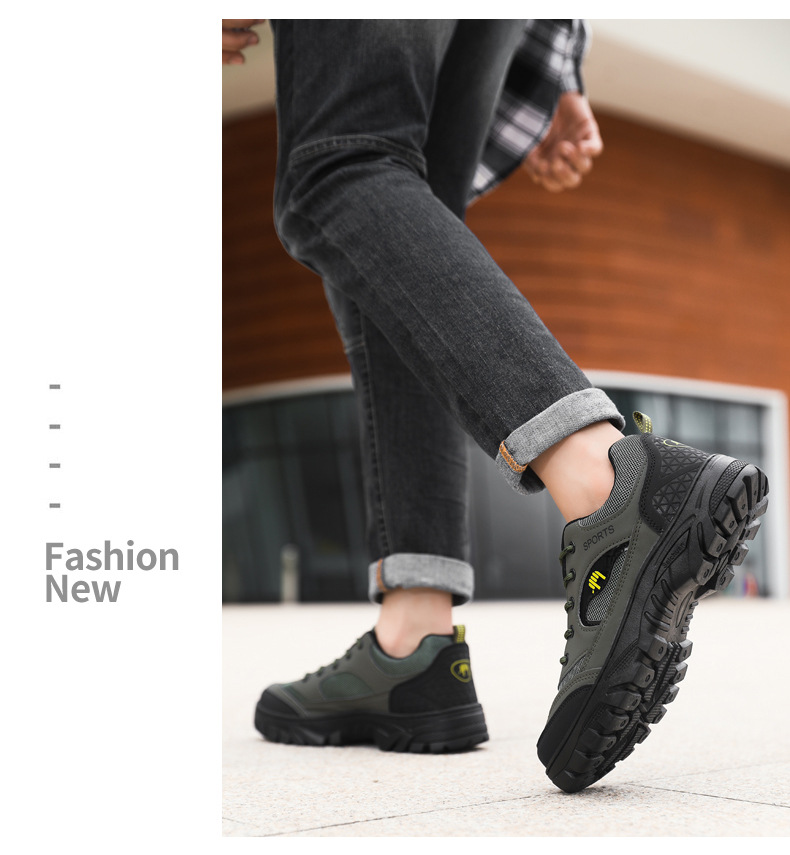 Atmungsaktive rutschfeste Herren-Sportschuhe zum Schnüren für draußen detail 15