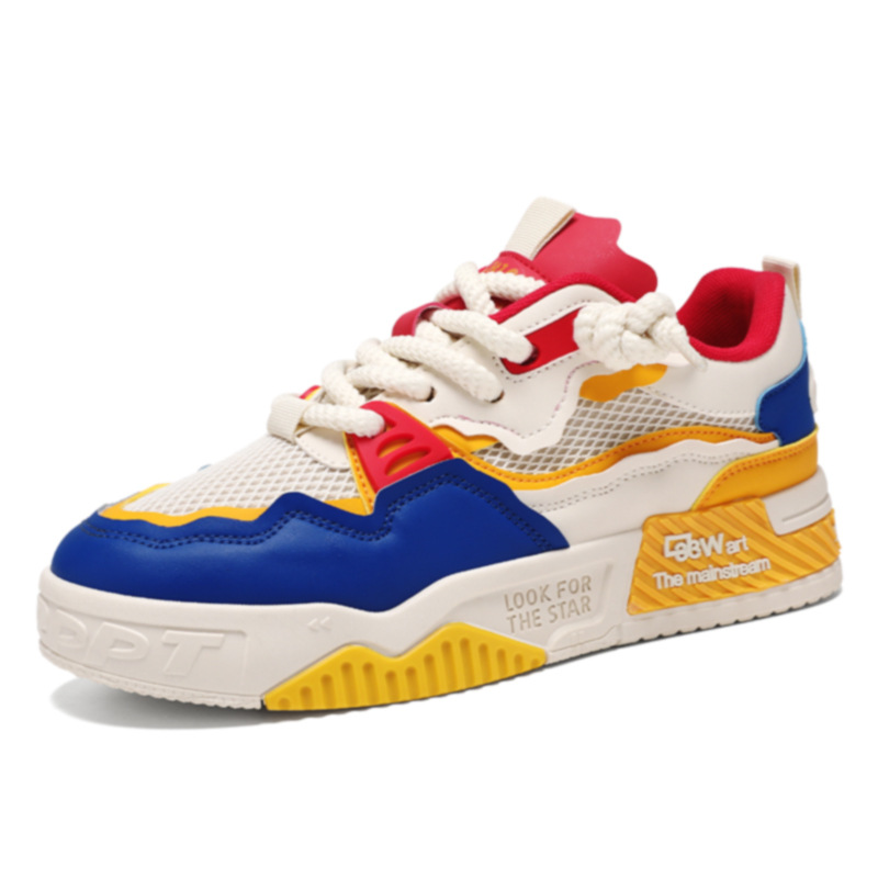 Men's Breathable Colorblock Lace-Up Casual Shoes 6