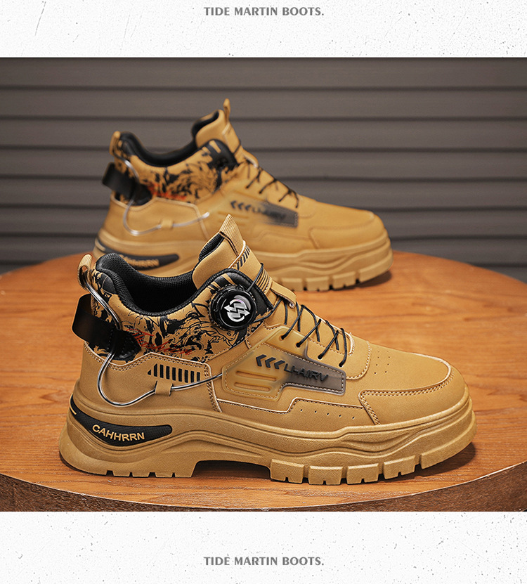 Men's Colorblock Non-Slip High-Top Casual Shoes detail 10