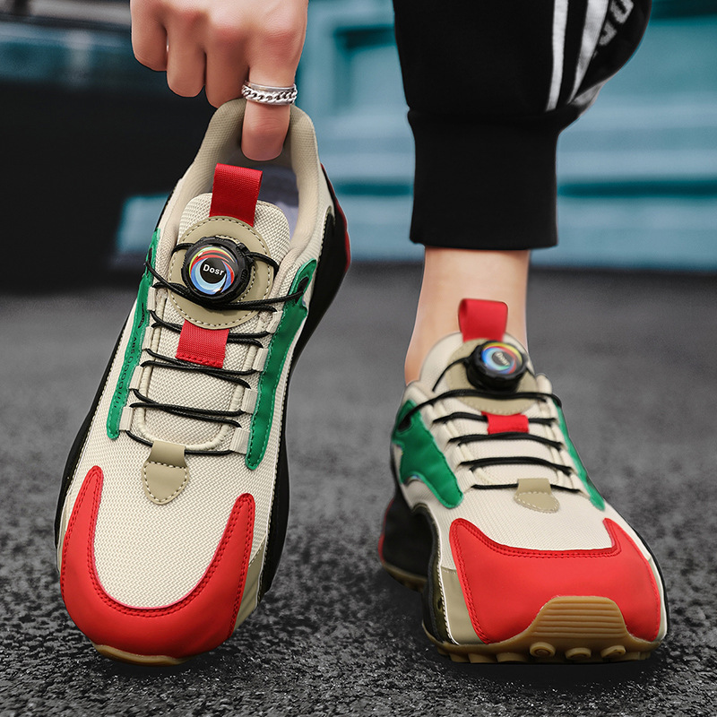 Ademende herensneakers met colorblock en draaisluiting 4