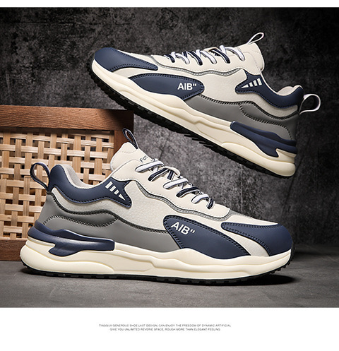 Sneakers casual da uomo stringate e ammortizzate con motivo colorblock detail 8
