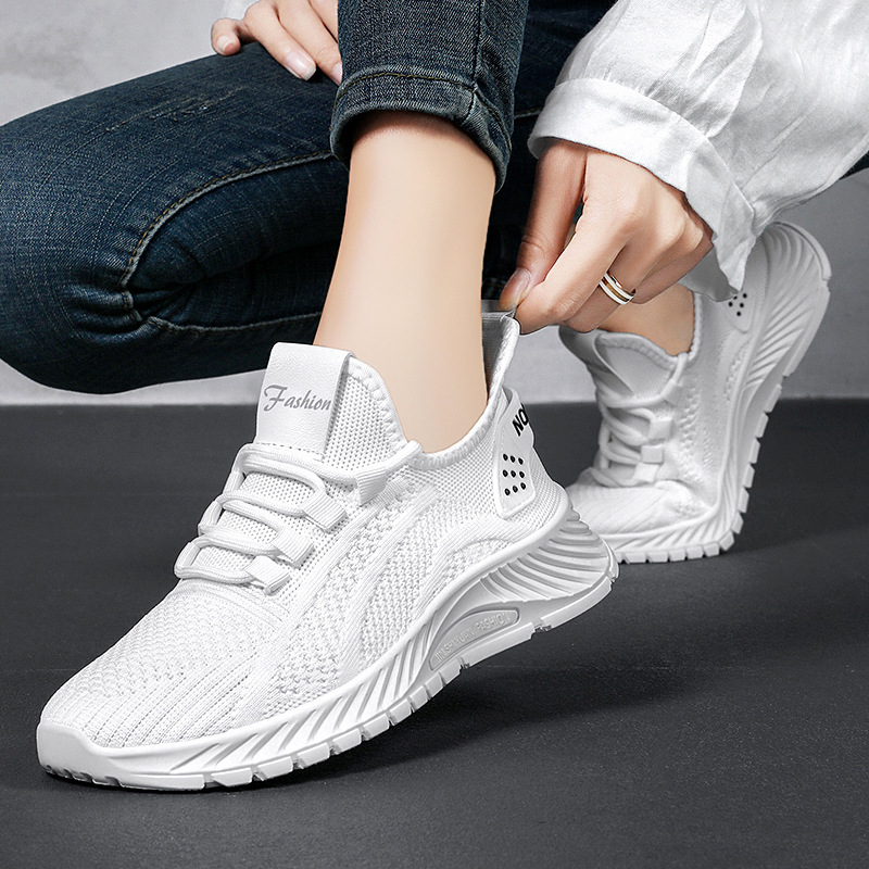 Women's Breathable Knit Lace-Up Running Shoes 3