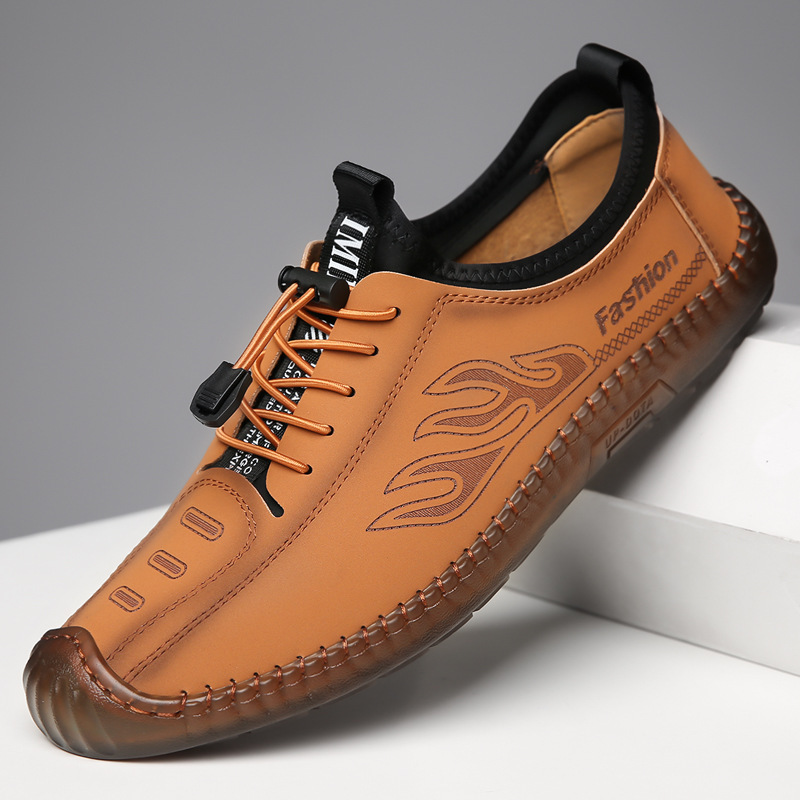 Bequeme Slip-On Freizeitschuhe für Herren aus PU-Leder mit weicher Sohle detail 6