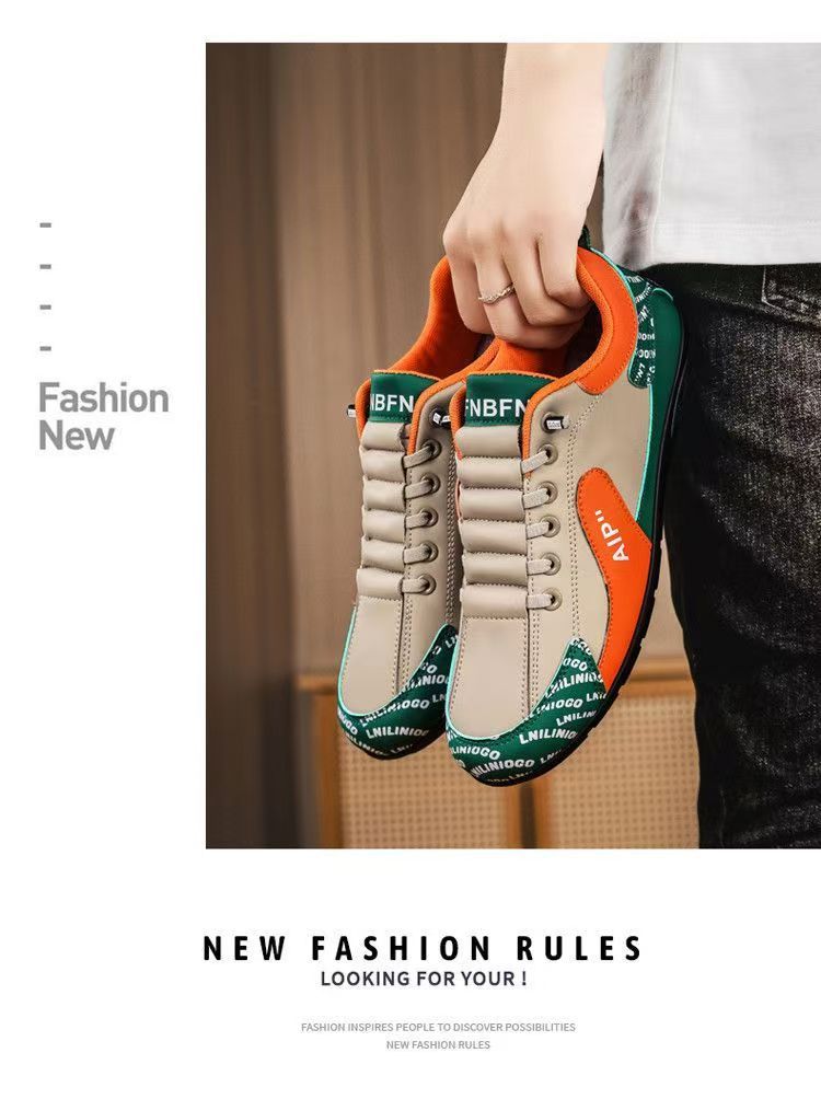 Men's Colorblock Lightweight Lace-Up Casual Shoes detail 11