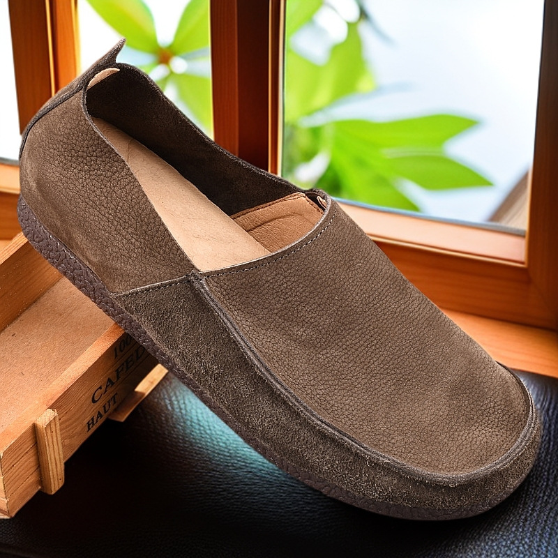 Herren Freizeitschuhe aus echtem Leder zum Hineinschlüpfen detail 6
