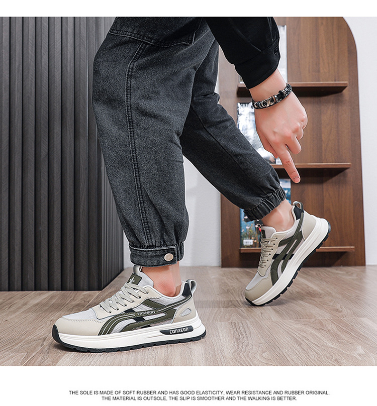 Sneakers da uomo traspiranti stringate con suola ammortizzata detail 4