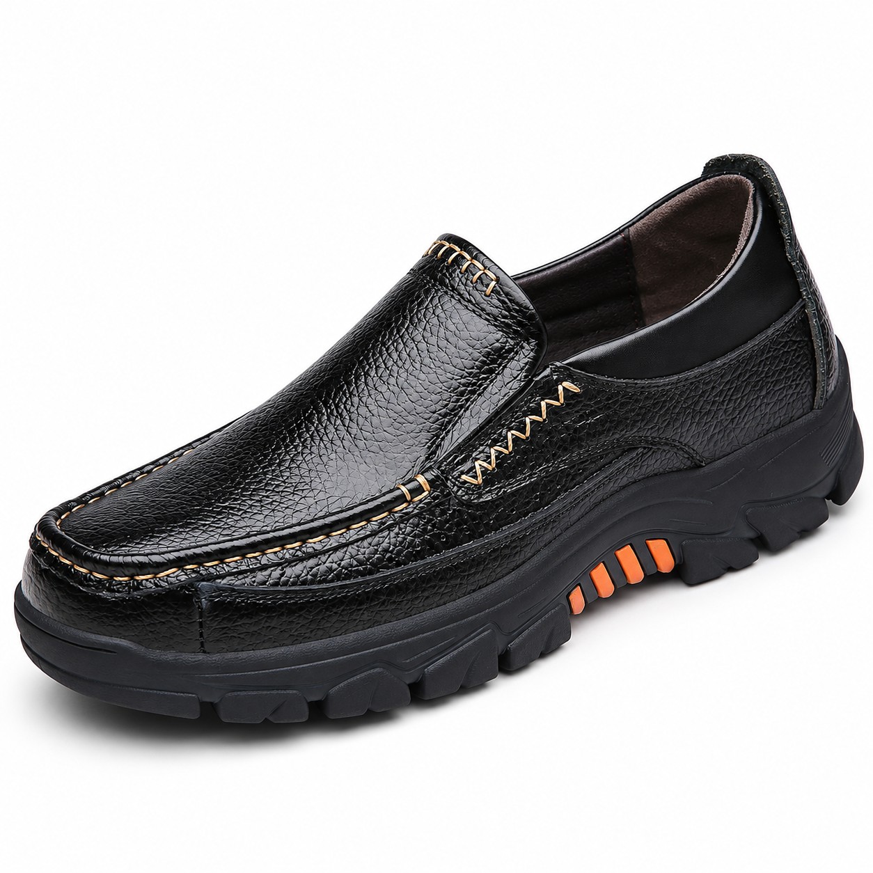 Men's Full-Grain Leather Lug-Sole Casual Shoes 3
